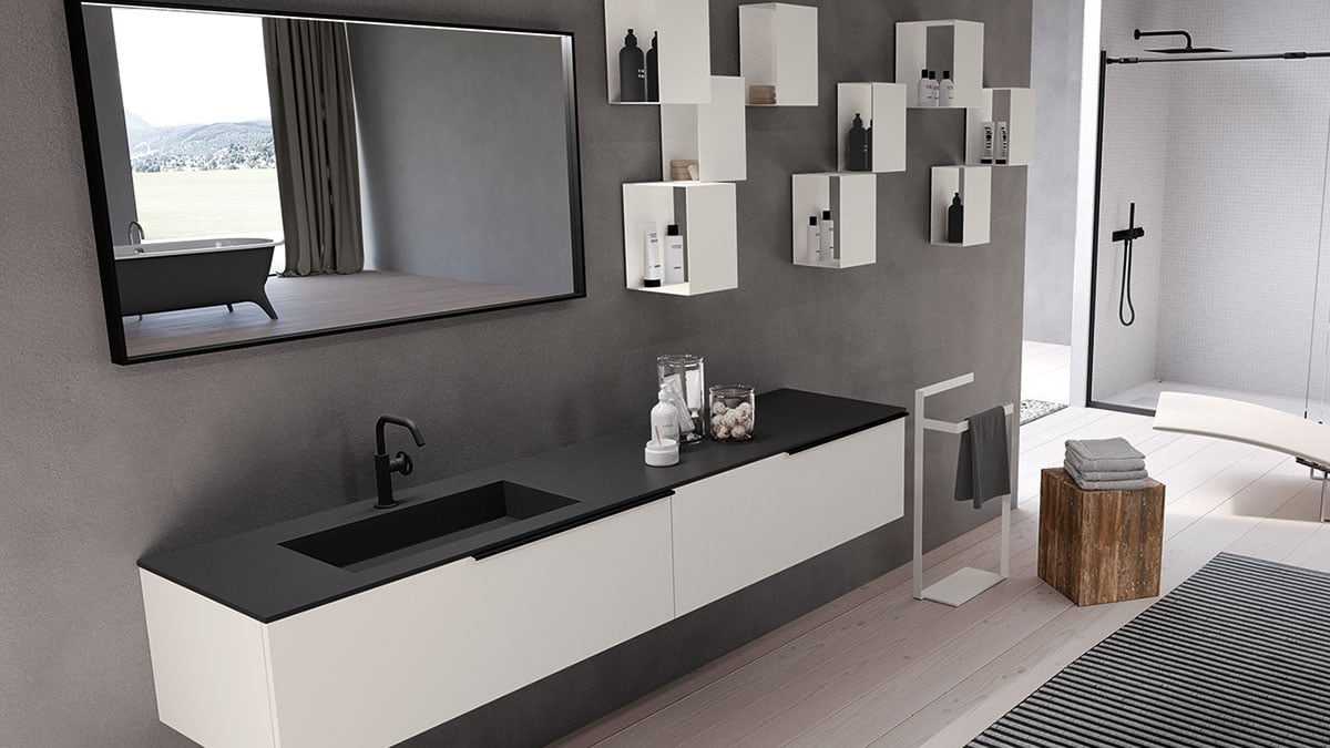 Fenix countertop luxury bathroom