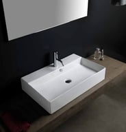 White rectangular modern basin