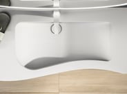 Wavy bathroom basin on Onda vanity