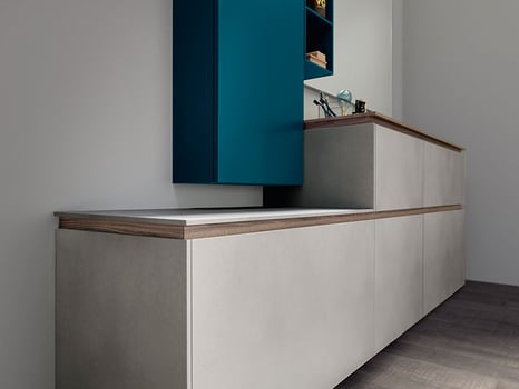 Contrasting Groove finish on urban vanity