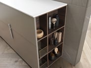 Urban vanity open shelf side cabinet