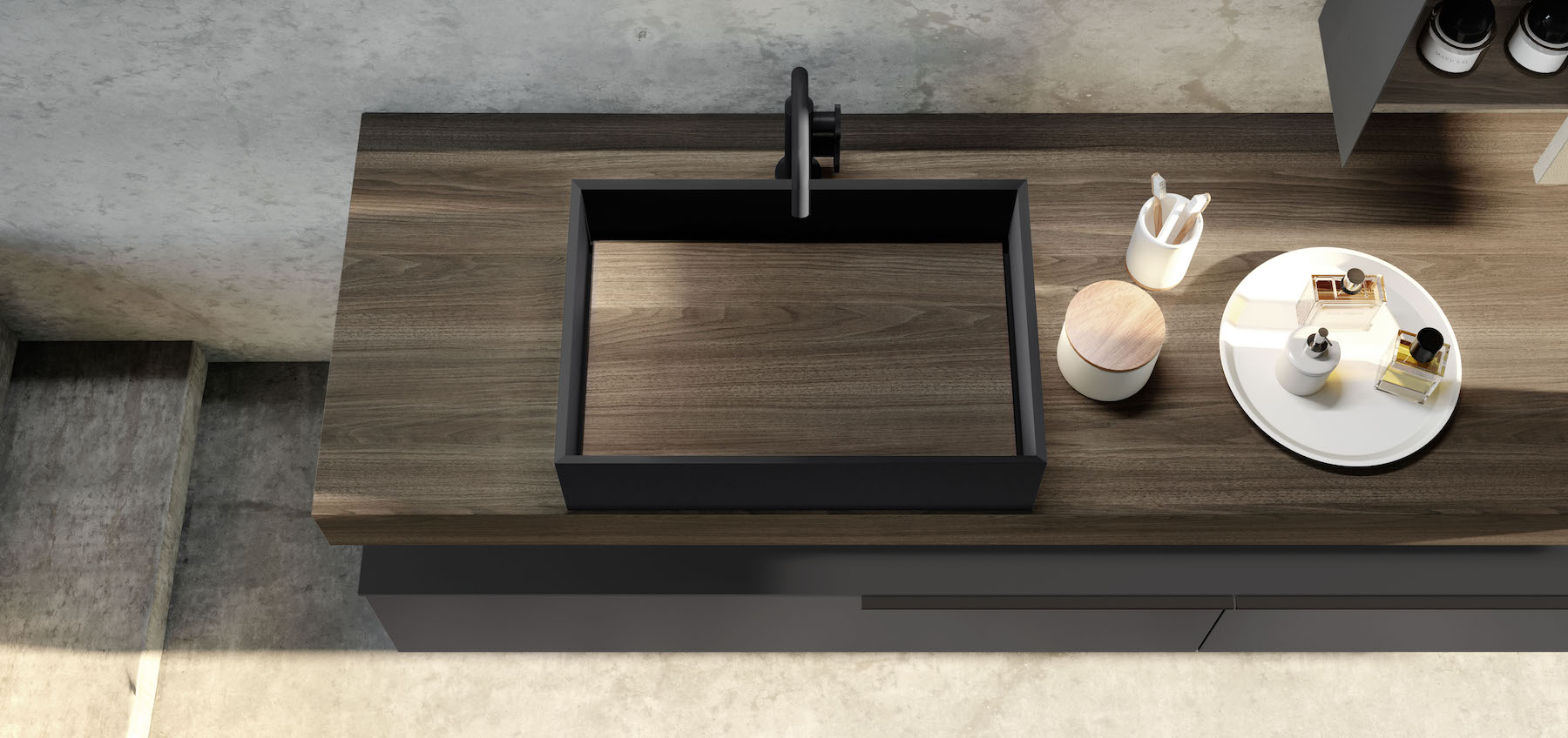 Urban countertop with Cover basin in black