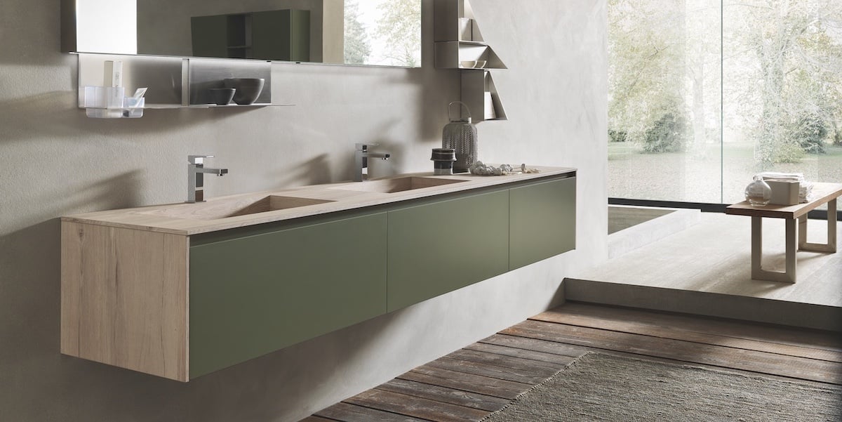 Urban vanity with no groove side panel