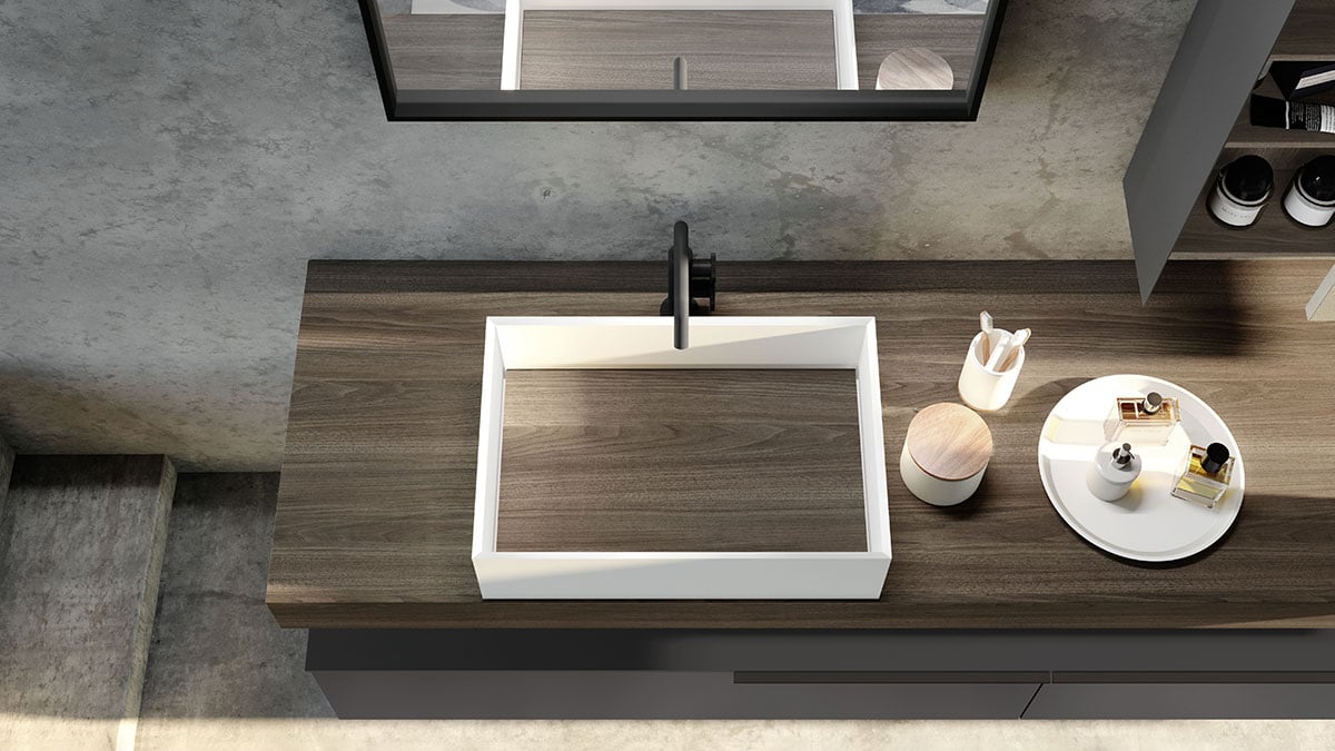 White modo bathroom sink