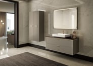 Coordinating Lame Vanity and Storage solutions in bathroom