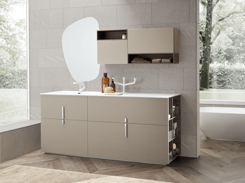 Luxury Beige Bathroom Cabinet Storage
