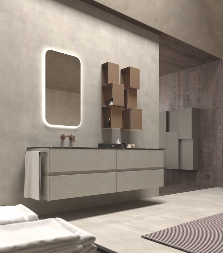 luxury wall-mount vanity and metal storage solutions