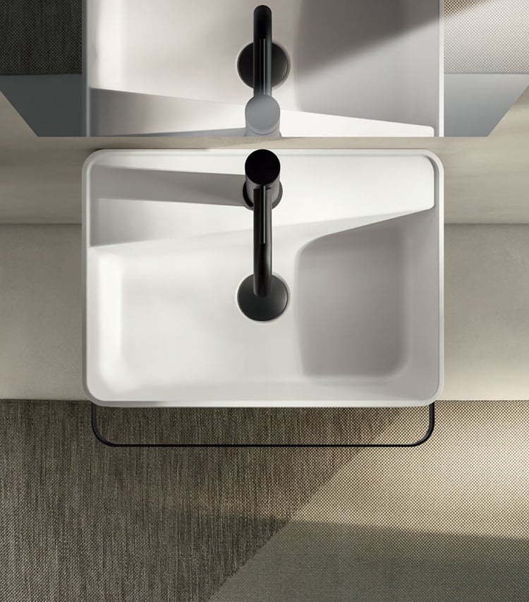 Freestyle white bathroom sink