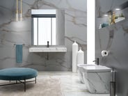White marble matching bathroom