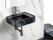 Black marble wall-mount bathroom sink