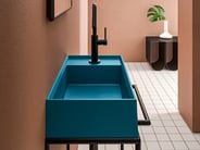 High-end blue bathroom console