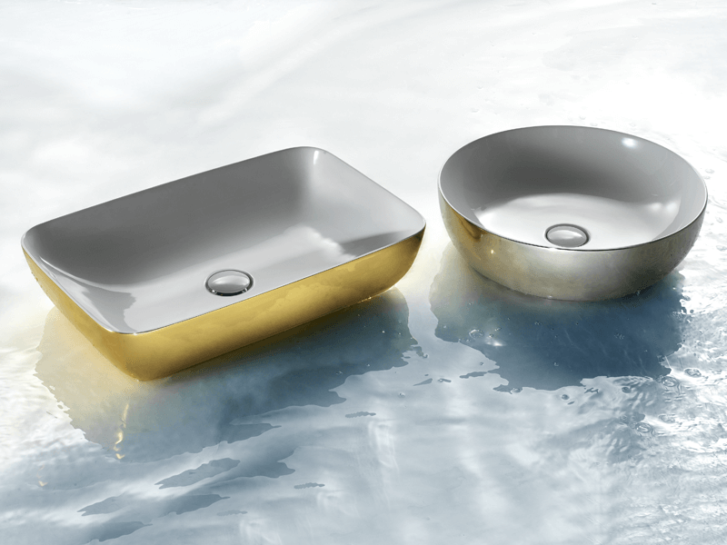 Elite Luxury vessel sinks with two-tone finish
