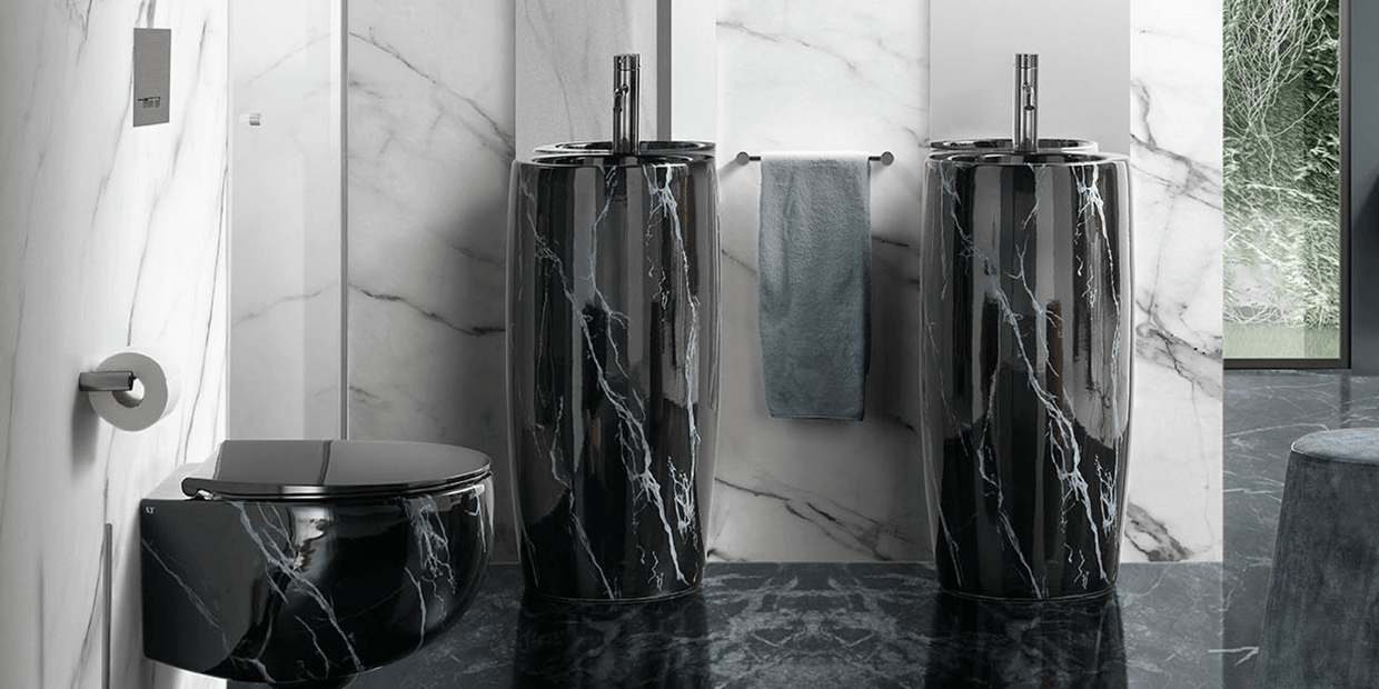 Dark Twin Luxury Pedestal Sinks