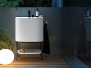 White Allegro Bathroom Console with rounded edges