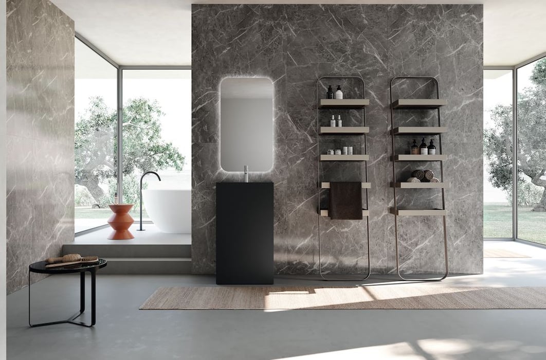Urban Kant pedestal basin in luxury bathroom