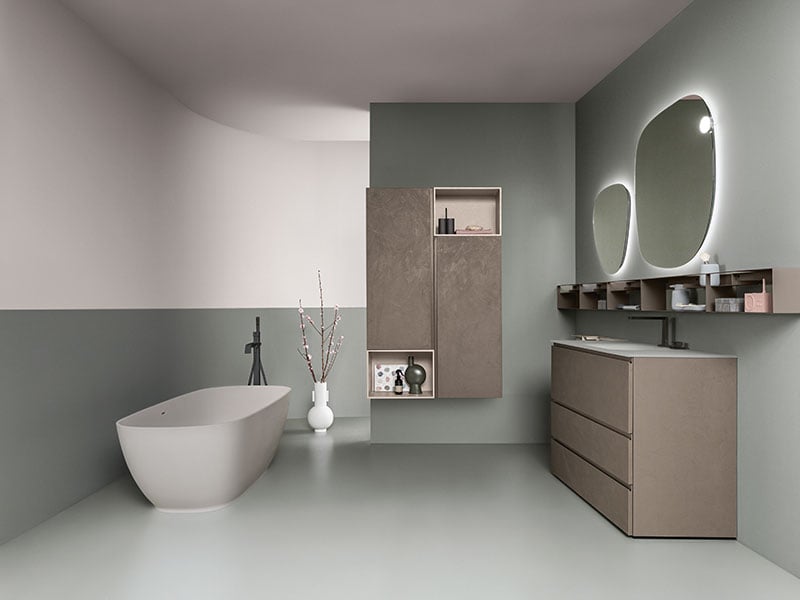 White catino tub in luxury bathroom