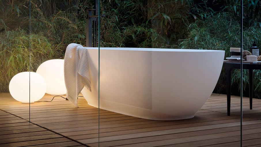 White bathtub outside