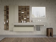 Marble countertop with modular storage in luxury bathroom