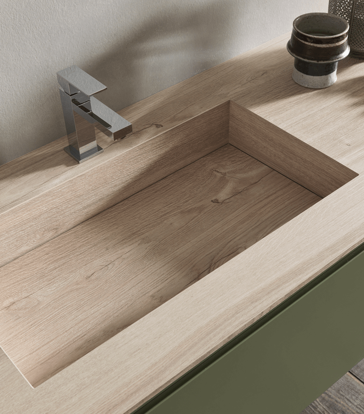 Wood-Look HPL countertop and basin