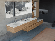 Luxurious multi-level bathroom vanity