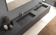 Porcelain dark gray double basin countertop