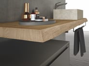 luxury oak bathroom countertop with towel rail