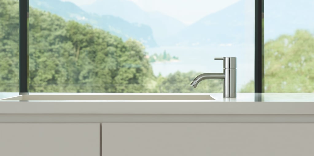 VOLA deck faucet in silver