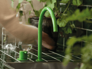 VOLA green deck-mounted kitchen faucet