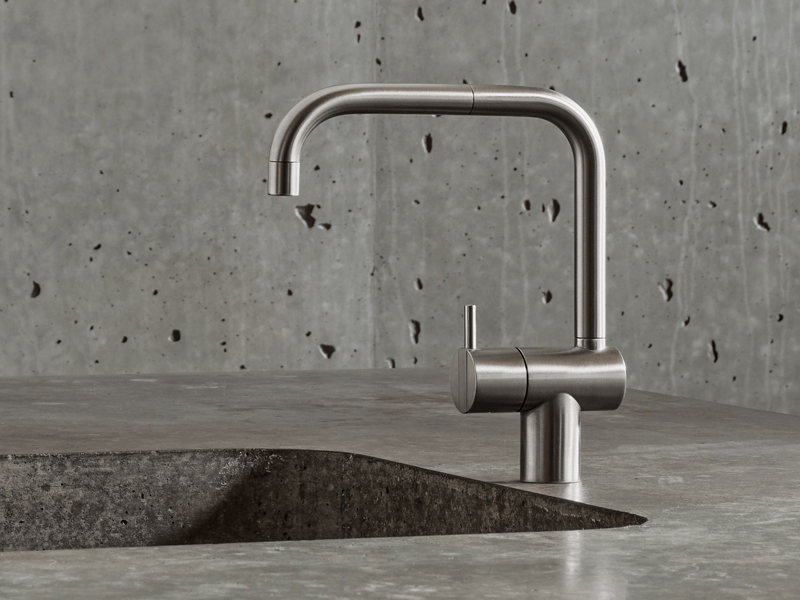 Square-neck VOLA kitchen faucet