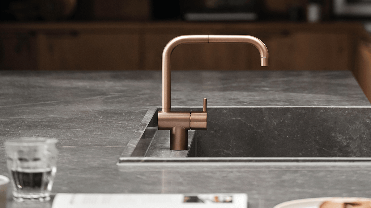 Vola brush copper kitchen faucet