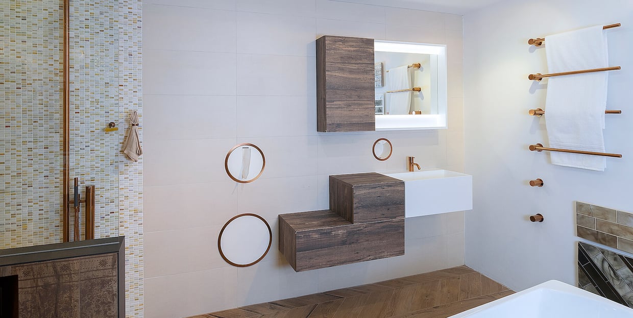 VOLA Towel Warmer in modern bathroom