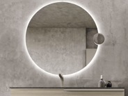 Round mirror with small magnifying mirror