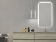 Backlit luxurious bathroom mirror with round corners