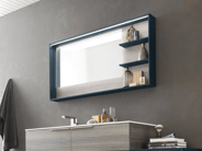 Urban Framed Mirror with Integrated Shelves