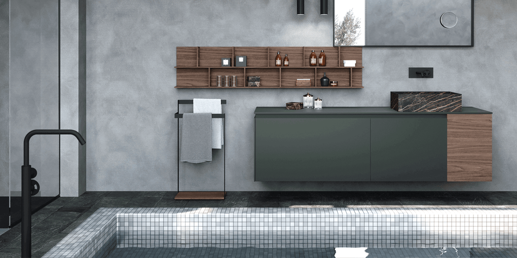 Black freestanding towel rail