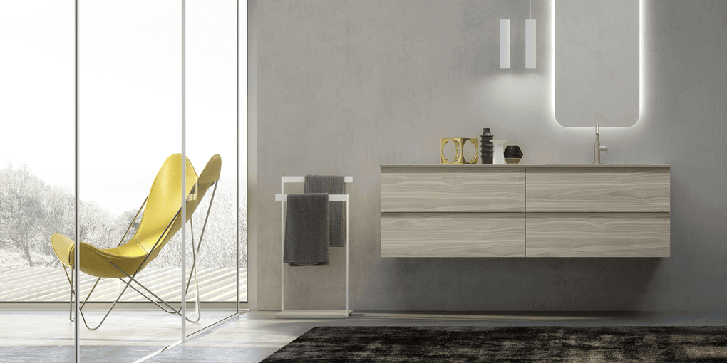 Urban freestanding towel rail in white