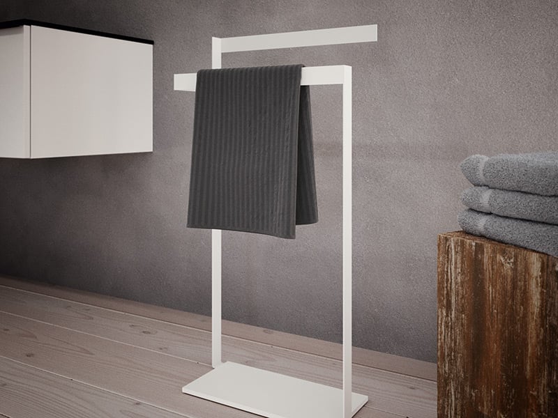 Urban freestanding towel rail in white