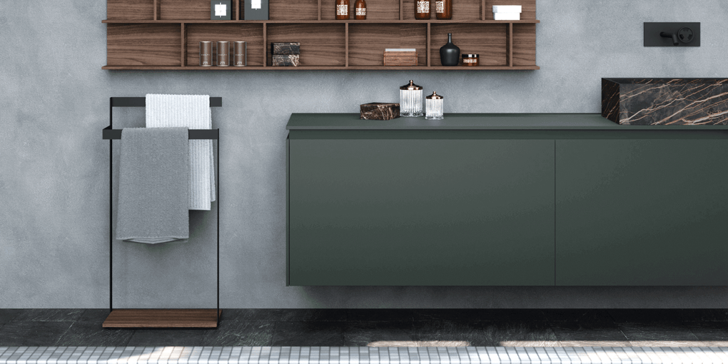 Luxury towel rail in a high-end bathroom