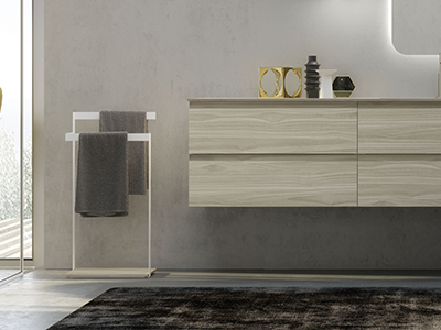 Matte white freestanding towel rail