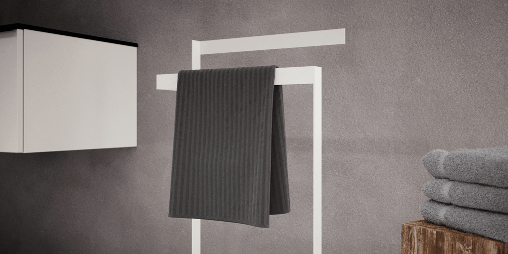 White bathroom towel rail