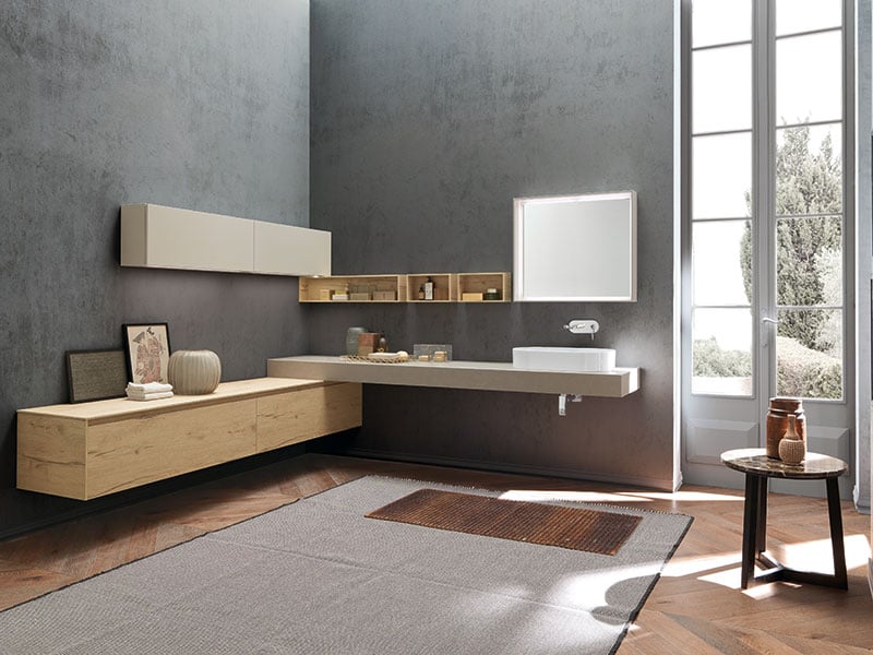 Urban low height vanity design in luxury bathroom