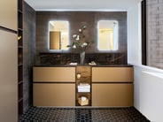 Open and closed modern bathroom storage