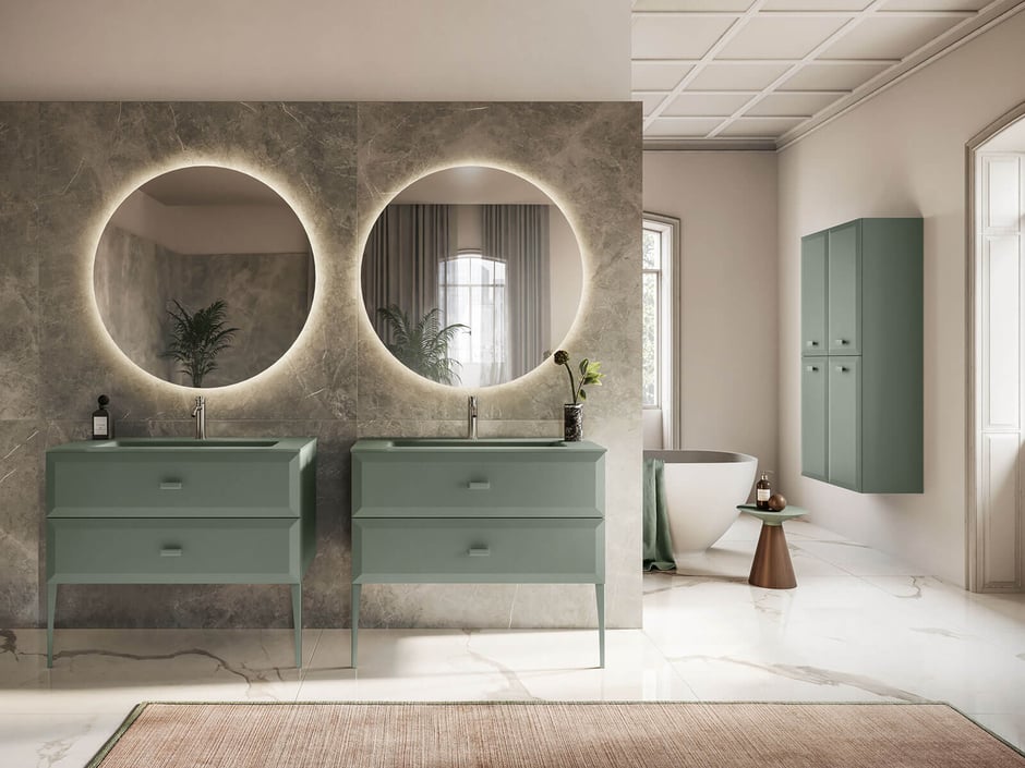 Green and gray luxury bathroom