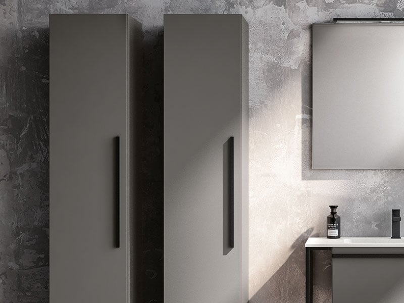 Gray long cabinets