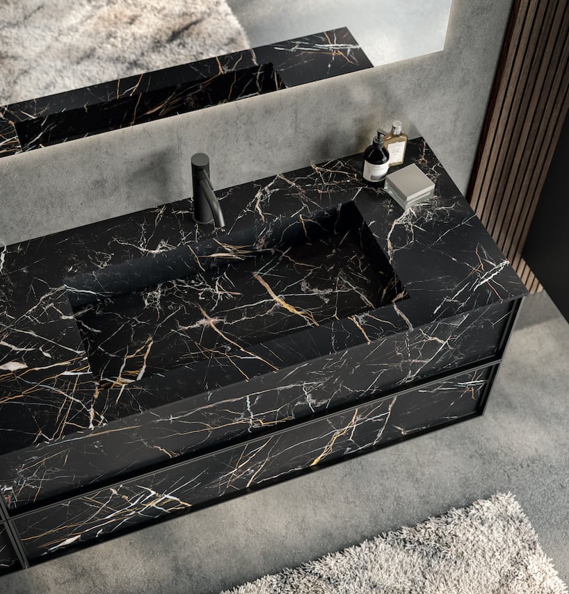 monochrome class bathroom vanity