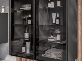 storage in luxury bathroom