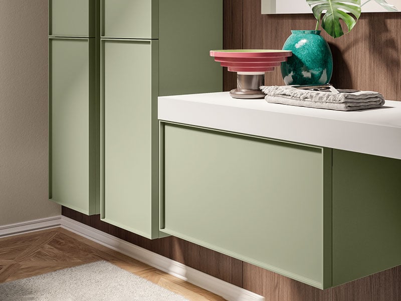 lower cabinet below bathroom countertop