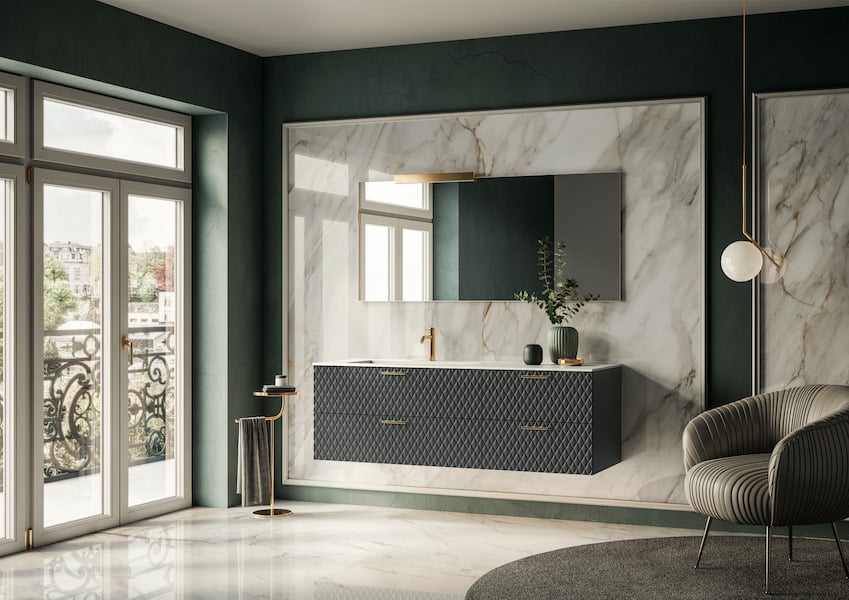 Lamè two drawer luxury bathroom vanity