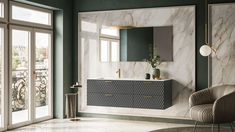 Lamè four drawer bathroom vanity