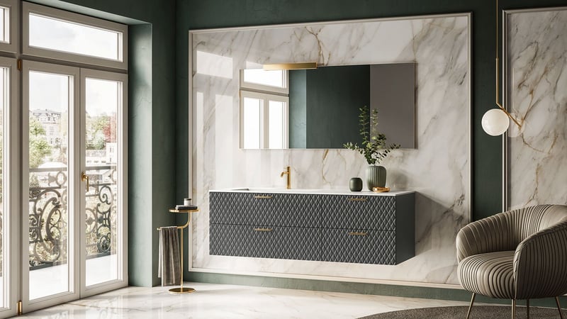 Lamè four drawer bathroom vanity